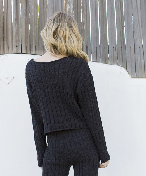 ALEXIA STAM(アリシアスタン)の「Wide Rib Knit Twist Top/リブニットツイストトップ(Tシャツ/カットソー・レディース・ブラック/モカ/ベージュ系その他・FREE)」の18枚目の写真