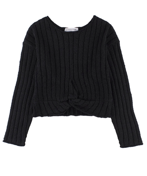ALEXIA STAM(アリシアスタン)の「Wide Rib Knit Twist Top/リブニットツイストトップ(Tシャツ/カットソー・レディース・ブラック/モカ/ベージュ系その他・FREE)」の8枚目の写真