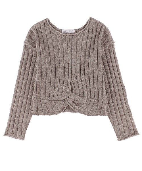 ALEXIA STAM(アリシアスタン)の「Wide Rib Knit Twist Top/リブニットツイストトップ(Tシャツ/カットソー・レディース・ブラック/モカ/ベージュ系その他・FREE)」の5枚目の写真