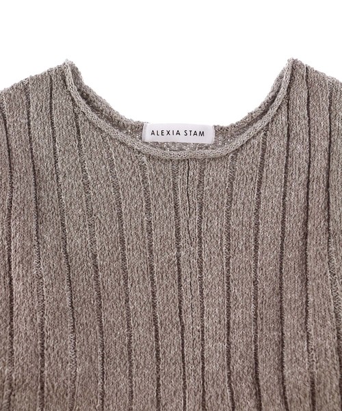 ALEXIA STAM(アリシアスタン)の「Wide Rib Knit Twist Top/リブニットツイストトップ(Tシャツ/カットソー・レディース・ブラック/モカ/ベージュ系その他・FREE)」の11枚目の写真