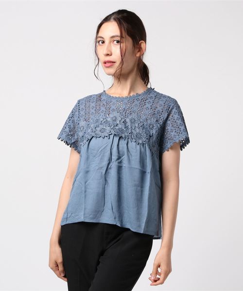 flower（フラワー）の「ガーデンブラウス2（シャツ/ブラウス・レディース・ホワイト/ブラック/ベージュ/ブルー・FREE）」の4枚目の写真