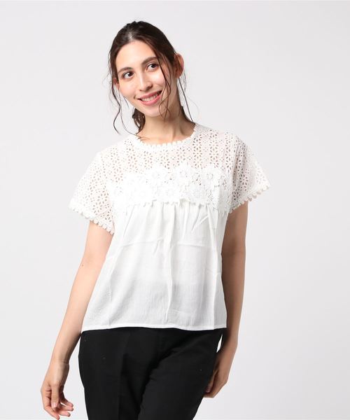 flower（フラワー）の「ガーデンブラウス2（シャツ/ブラウス・レディース・ホワイト/ブラック/ベージュ/ブルー・FREE）」の9枚目の写真