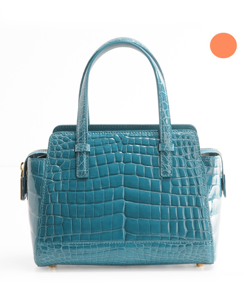 sankyo shokai(サンキョウショウカイ)の「クロコダイルレザーハンドバッグ(ハンドバッグ・レディース・ブラック/パープル/レッド/ライム/ブルー/ライトブラウン・FREE)」の5枚目の写真