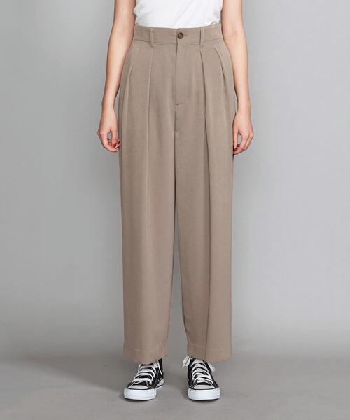 BEAUTY&YOUTH UNITED ARROWS(ビューティーアンドユースユナイテッドアローズ)の「BY ピーチスキン2タックワイドパンツ◆(その他パンツ・レディース・ダークブラウン/モカ・SMALL/LARGE/MEDIUM)」の3枚目の写真