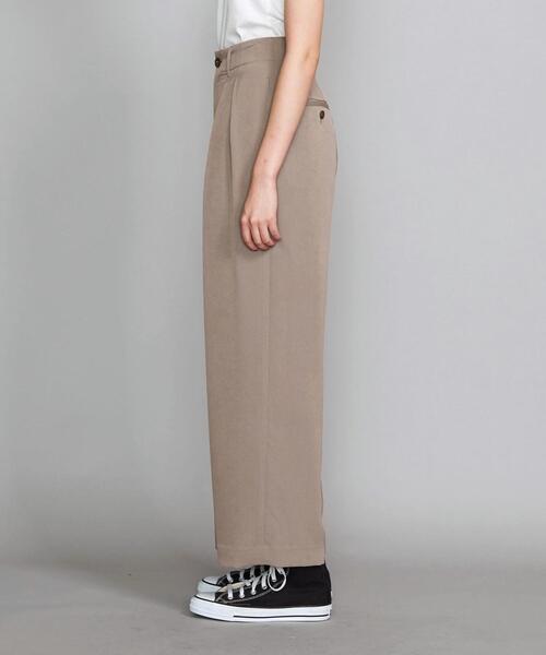 BEAUTY&YOUTH UNITED ARROWS(ビューティーアンドユースユナイテッドアローズ)の「BY ピーチスキン2タックワイドパンツ◆(その他パンツ・レディース・ダークブラウン/モカ・SMALL/LARGE/MEDIUM)」の4枚目の写真