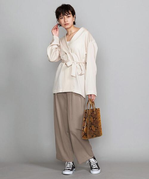 BEAUTY&YOUTH UNITED ARROWS(ビューティーアンドユースユナイテッドアローズ)の「BY ピーチスキン2タックワイドパンツ◆(その他パンツ・レディース・ダークブラウン/モカ・SMALL/LARGE/MEDIUM)」の12枚目の写真