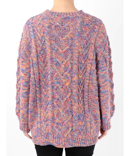 jouetie(ジュエティ)の「サイドスリットケーブルニット(ニット/セーター・レディース・その他1/ブラック/オフホワイト・MEDIUM)」の6枚目の写真