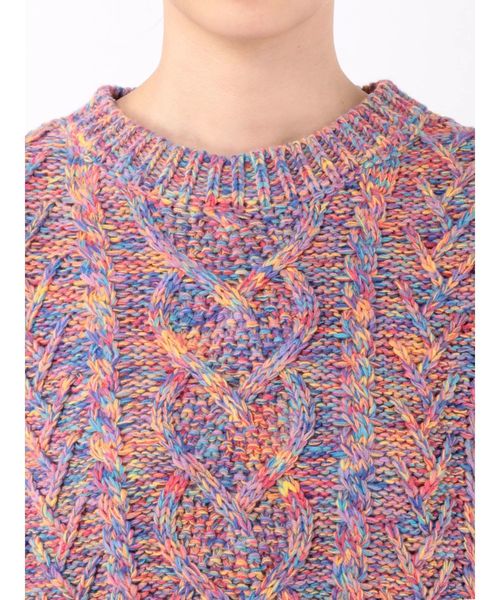 jouetie(ジュエティ)の「サイドスリットケーブルニット(ニット/セーター・レディース・その他1/ブラック/オフホワイト・MEDIUM)」の7枚目の写真