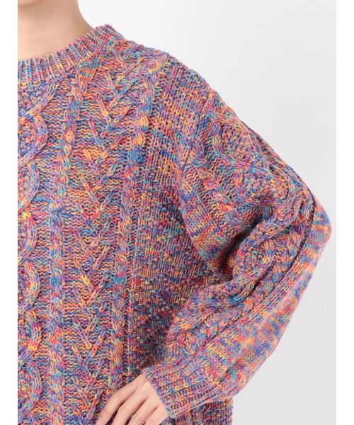 jouetie(ジュエティ)の「サイドスリットケーブルニット(ニット/セーター・レディース・その他1/ブラック/オフホワイト・MEDIUM)」の8枚目の写真