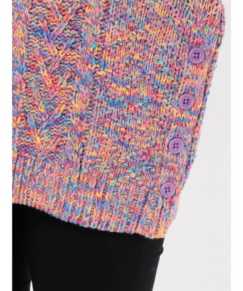 jouetie(ジュエティ)の「サイドスリットケーブルニット(ニット/セーター・レディース・その他1/ブラック/オフホワイト・MEDIUM)」の9枚目の写真