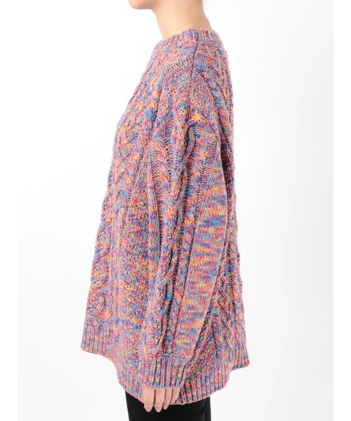 jouetie(ジュエティ)の「サイドスリットケーブルニット(ニット/セーター・レディース・その他1/ブラック/オフホワイト・MEDIUM)」の14枚目の写真