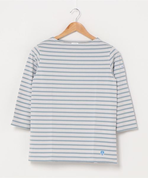 ORCIVAL（オーシバル）の「ORCIVAL / オーシバル　ボーダーボートネックカットソー 40/2 STRIPE #RC9224 ボートネックTシャツ（Tシャツ/カットソー・レディース・ライトグレー/ブラック/ネイビー/ブルー/ロイヤルブルー/グレイッシュベージュ/ブラウン/チャコールグレー/スカイブルー/ホワイト系その他・1/2）」の17枚目の写真