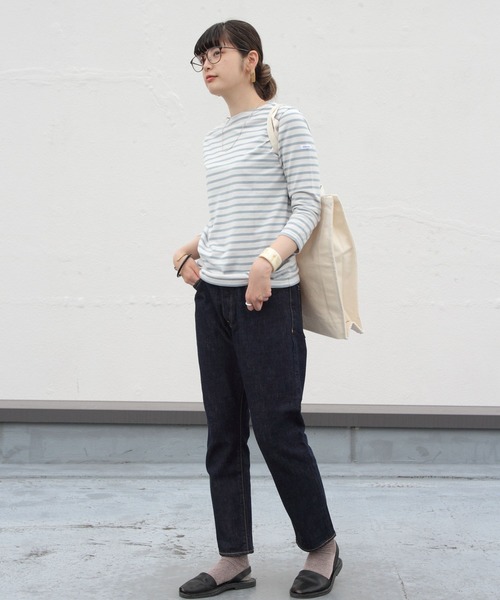 ORCIVAL（オーシバル）の「ORCIVAL / オーシバル　ボーダーボートネックカットソー 40/2 STRIPE #RC9224 ボートネックTシャツ（Tシャツ/カットソー・レディース・ライトグレー/ブラック/ネイビー/ブルー/ロイヤルブルー/グレイッシュベージュ/ブラウン/チャコールグレー/スカイブルー/ホワイト系その他・1/2）」の16枚目の写真