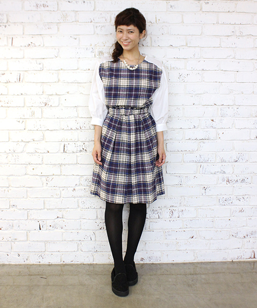 mystic（ミスティック）の「チェックタックギャザースカート（スカート・レディース・レッド/ブラック/ブルー・FREE）」の9枚目の写真