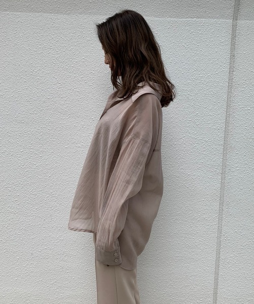 ENVYM（アンビー）の「シアールーズＳＨ（シャツ/ブラウス・レディース・ホワイト/ブラック/ベージュ/ブラウン/グリーン・FREE）」の6枚目の写真