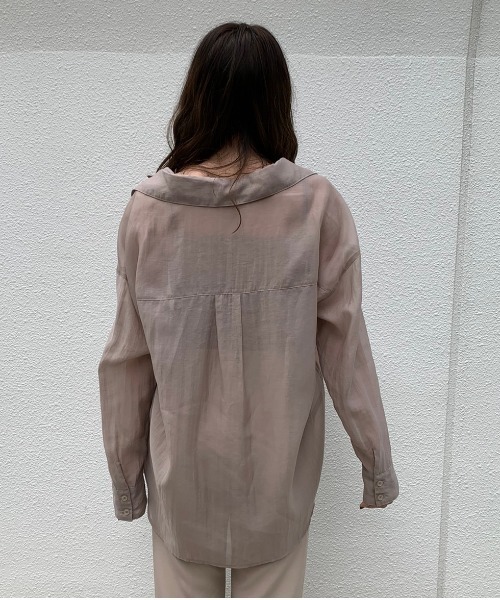 ENVYM（アンビー）の「シアールーズＳＨ（シャツ/ブラウス・レディース・ホワイト/ブラック/ベージュ/ブラウン/グリーン・FREE）」の7枚目の写真