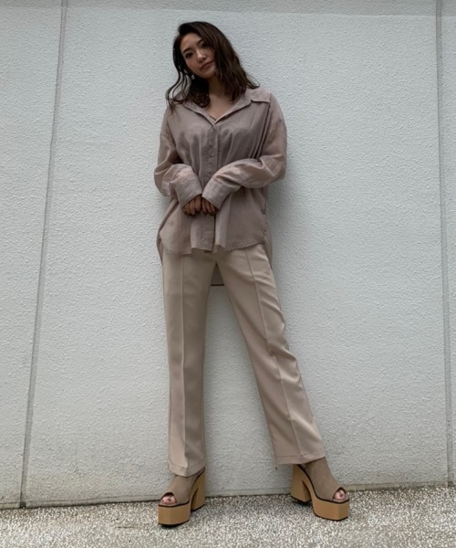 ENVYM（アンビー）の「シアールーズＳＨ（シャツ/ブラウス・レディース・ホワイト/ブラック/ベージュ/ブラウン/グリーン・FREE）」の9枚目の写真