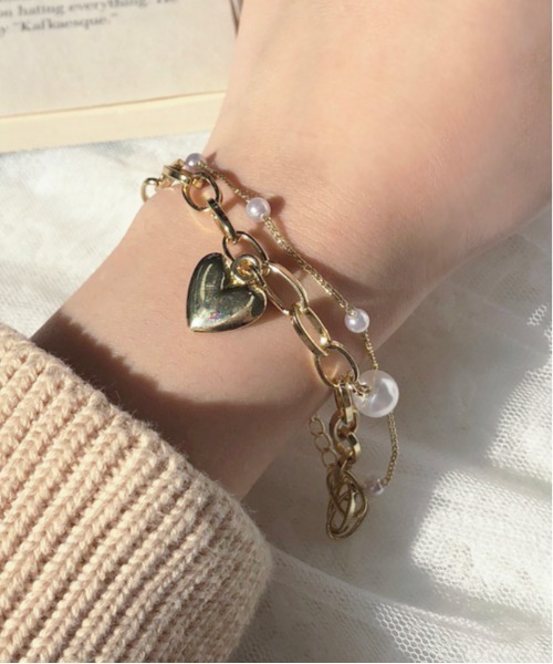 apres jour（アプレジュール）の「【apres jour×ARIAZ】ハートチェーンブレスレット（ブレスレット・レディース・シルバー/ゴールド・FREE）」の6枚目の写真