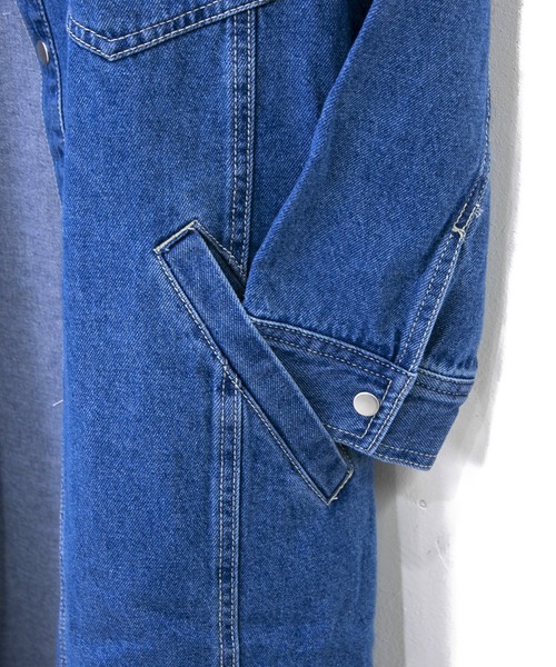 go slow caravan(ゴースローキャラバン)の「Cotopone/コトポーネ デニムフードロングコート(その他アウター・レディース・ブルー/ダークインディゴブルー・FREE)」の7枚目の写真