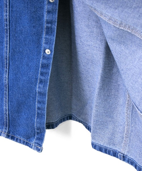 go slow caravan(ゴースローキャラバン)の「Cotopone/コトポーネ デニムフードロングコート(その他アウター・レディース・ブルー/ダークインディゴブルー・FREE)」の8枚目の写真