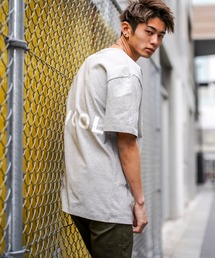 【KANGOL×A.S.M コラボ】 USAコットン / オーバーサイズ ロゴ 刺繍 バックプリント Tシャツ KANGOL
