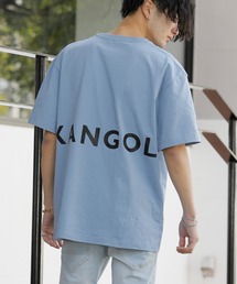 【KANGOL×A.S.M コラボ】 USAコットン / オーバーサイズ ロゴ 刺繍 バックプリント Tシャツ KANGOL