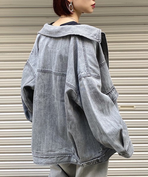 PAGEBOY(ページボーイ)の「スノーデニムBIG Gジャン(ブルゾン・レディース・ブラック/ブラック系その他/ブルー系その他・FREE)」の6枚目の写真