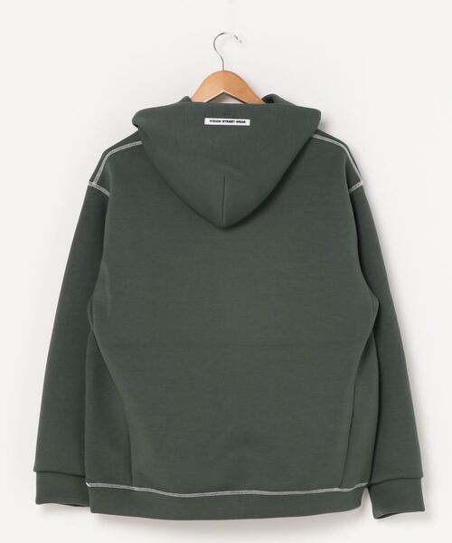 VISION STREET WEAR（ヴィジョンストリートウェア）の「【VISION】 テックダンボール 配色ステッチプルオーバーパーカー（パーカー・メンズ・チャコールグレー/パープル/ブラウン/グリーン/アイボリー・MEDIUM/LARGE/X-LARGE）」の6枚目の写真