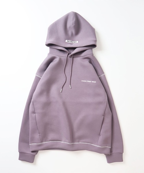 VISION STREET WEAR（ヴィジョンストリートウェア）の「【VISION】 テックダンボール 配色ステッチプルオーバーパーカー（パーカー・メンズ・チャコールグレー/パープル/ブラウン/グリーン/アイボリー・MEDIUM/LARGE/X-LARGE）」の5枚目の写真