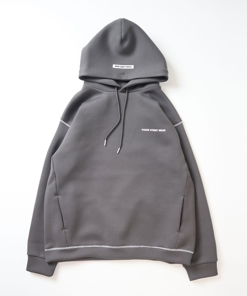 VISION STREET WEAR（ヴィジョンストリートウェア）の「【VISION】 テックダンボール 配色ステッチプルオーバーパーカー（パーカー・メンズ・チャコールグレー/パープル/ブラウン/グリーン/アイボリー・MEDIUM/LARGE/X-LARGE）」の3枚目の写真