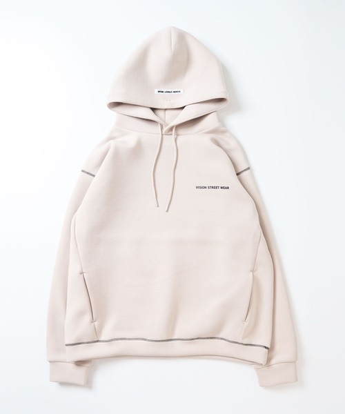 VISION STREET WEAR（ヴィジョンストリートウェア）の「【VISION】 テックダンボール 配色ステッチプルオーバーパーカー（パーカー・メンズ・チャコールグレー/パープル/ブラウン/グリーン/アイボリー・MEDIUM/LARGE/X-LARGE）」の2枚目の写真