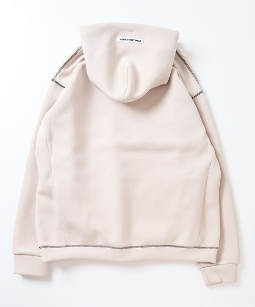 VISION STREET WEAR（ヴィジョンストリートウェア）の「【VISION】 テックダンボール 配色ステッチプルオーバーパーカー（パーカー・メンズ・チャコールグレー/パープル/ブラウン/グリーン/アイボリー・MEDIUM/LARGE/X-LARGE）」の7枚目の写真