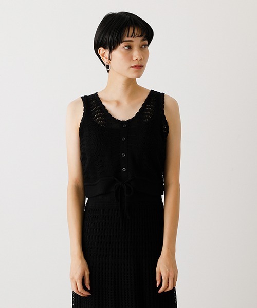 AZUL by moussy（アズールバイマウジー）の「CROCHET BUSTIER/クロシェットビジター（タンクトップ・レディース・ダークブラウン/ブラック・SMALL/MEDIUM）」の13枚目の写真