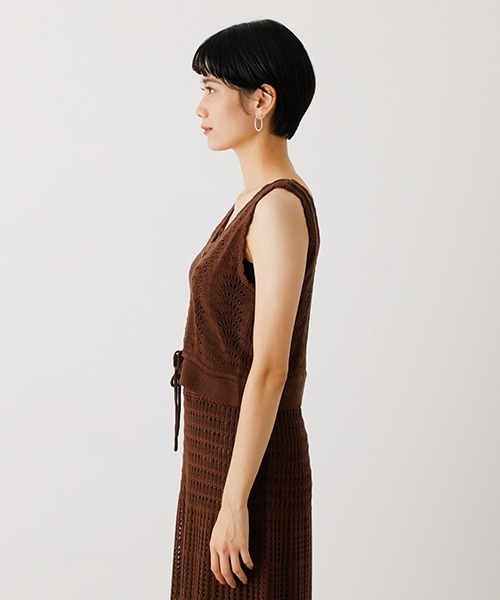 AZUL by moussy（アズールバイマウジー）の「CROCHET BUSTIER/クロシェットビジター（タンクトップ・レディース・ダークブラウン/ブラック・SMALL/MEDIUM）」の16枚目の写真