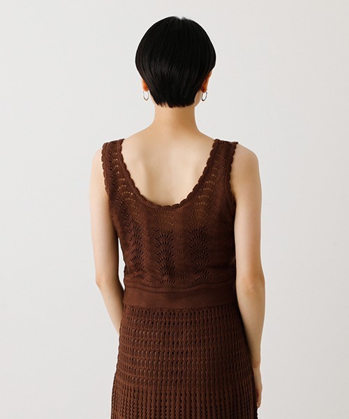 AZUL by moussy（アズールバイマウジー）の「CROCHET BUSTIER/クロシェットビジター（タンクトップ・レディース・ダークブラウン/ブラック・SMALL/MEDIUM）」の10枚目の写真