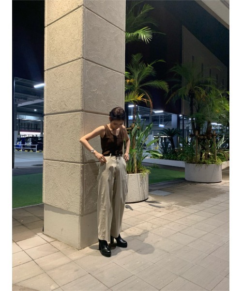 AZUL by moussy（アズールバイマウジー）の「CROCHET BUSTIER/クロシェットビジター（タンクトップ・レディース・ダークブラウン/ブラック・SMALL/MEDIUM）」の21枚目の写真