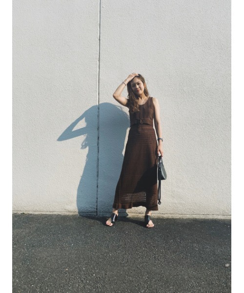 AZUL by moussy（アズールバイマウジー）の「CROCHET BUSTIER/クロシェットビジター（タンクトップ・レディース・ダークブラウン/ブラック・SMALL/MEDIUM）」の20枚目の写真