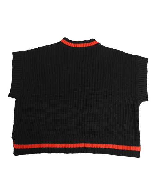 Air Tokyo（エアートウキョー）の「ビッグシルエット ローゲージ チルデンニットベスト 【ファッションインフルエンサーRyooo × AIR TOKYOコラボ】 オーバーサイズ Vネック（ベスト・メンズ・ブラック/ブラウン・M/L）」の17枚目の写真