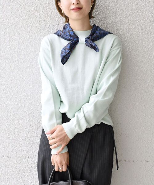 SHIPS(シップス)の「【WEB限定】〈手洗い可能〉スカーフハイネックニット◇(ニット/セーター・レディース・ベージュ/イエロー/ライトグリーン/ダークブルー・SMALL/MEDIUM)」の3枚目の写真