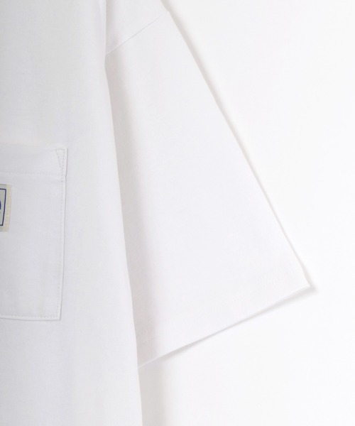 Lee(リー)の「Lee/リー ビッグシルエット ピスネーム ワンポイント刺繍 ポケット Tシャツ(Tシャツ/カットソー・メンズ・オリーブ/ベージュ/ブラック/ホワイト/ブルー・S/M/L/XL)」の13枚目の写真