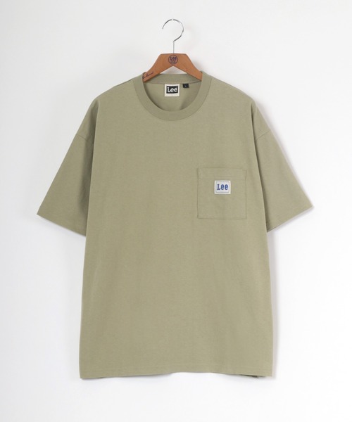 Lee(リー)の「Lee/リー ビッグシルエット ピスネーム ワンポイント刺繍 ポケット Tシャツ(Tシャツ/カットソー・メンズ・オリーブ/ベージュ/ブラック/ホワイト/ブルー・S/M/L/XL)」の14枚目の写真