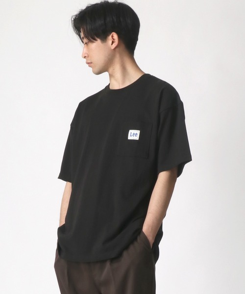 Lee(リー)の「Lee/リー ビッグシルエット ピスネーム ワンポイント刺繍 ポケット Tシャツ(Tシャツ/カットソー・メンズ・オリーブ/ベージュ/ブラック/ホワイト/ブルー・S/M/L/XL)」の18枚目の写真
