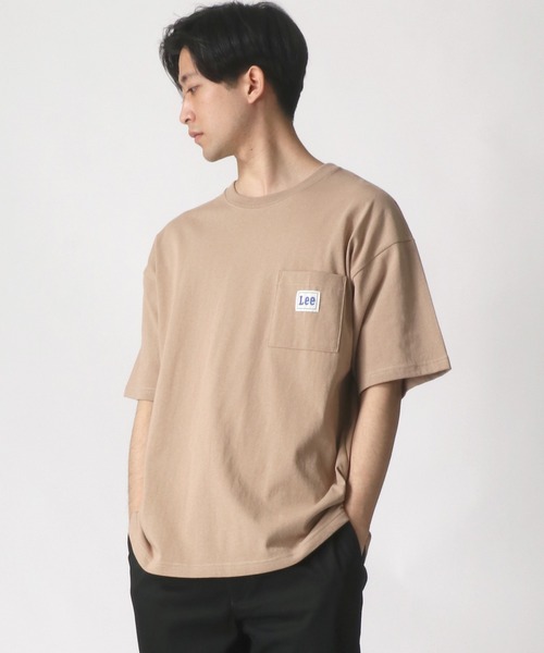 Lee(リー)の「Lee/リー ビッグシルエット ピスネーム ワンポイント刺繍 ポケット Tシャツ(Tシャツ/カットソー・メンズ・オリーブ/ベージュ/ブラック/ホワイト/ブルー・S/M/L/XL)」の22枚目の写真