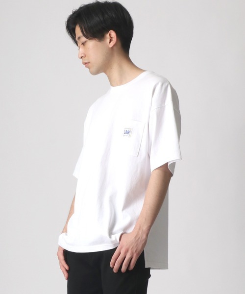 Lee(リー)の「Lee/リー ビッグシルエット ピスネーム ワンポイント刺繍 ポケット Tシャツ(Tシャツ/カットソー・メンズ・オリーブ/ベージュ/ブラック/ホワイト/ブルー・S/M/L/XL)」の17枚目の写真
