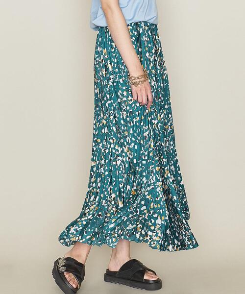 スカート スカート Astraet アストラット ストーンプリント マキシ丈プリーツスカート スカート Astraet アストラット のファッション