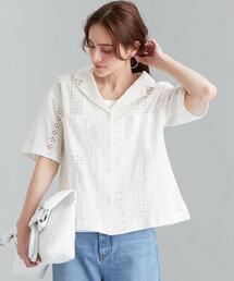 green label relaxing | SC オープンカラー ショートスリーブ レース シャツ(シャツ/ブラウス)