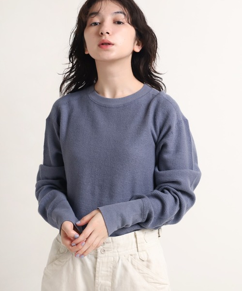 RNA-N（アールエヌエーエヌ）の「M1594 麻綿針抜き裏使いプルオーバー（Tシャツ/カットソー・レディース・ベージュ/ブラウン/ブルー・MEDIUM）」の3枚目の写真