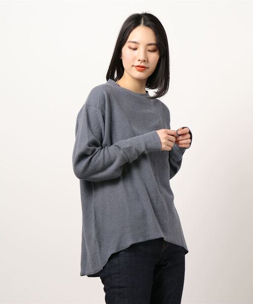 RNA-N（アールエヌエーエヌ）の「M1594 麻綿針抜き裏使いプルオーバー（Tシャツ/カットソー・レディース・ベージュ/ブラウン/ブルー・MEDIUM）」の22枚目の写真