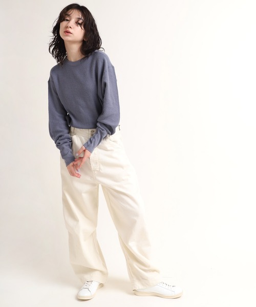 RNA-N（アールエヌエーエヌ）の「M1594 麻綿針抜き裏使いプルオーバー（Tシャツ/カットソー・レディース・ベージュ/ブラウン/ブルー・MEDIUM）」の10枚目の写真