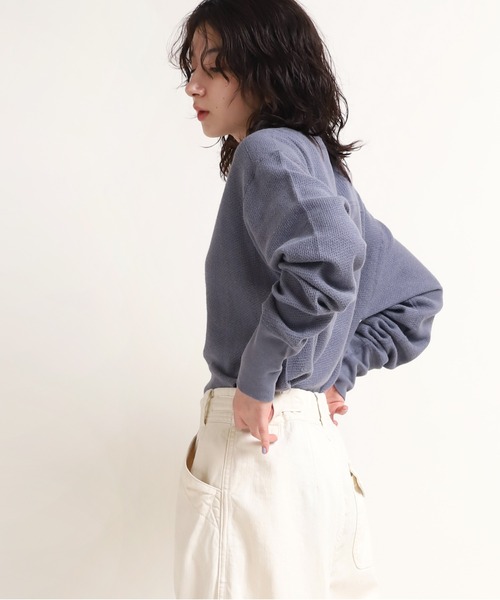 RNA-N（アールエヌエーエヌ）の「M1594 麻綿針抜き裏使いプルオーバー（Tシャツ/カットソー・レディース・ベージュ/ブラウン/ブルー・MEDIUM）」の13枚目の写真